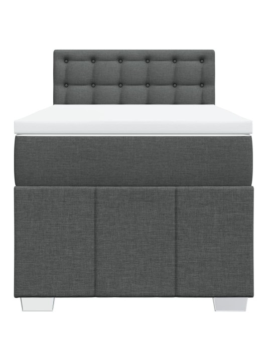 Box spring postel s matrací tmavě šedá 90x200 cm textil