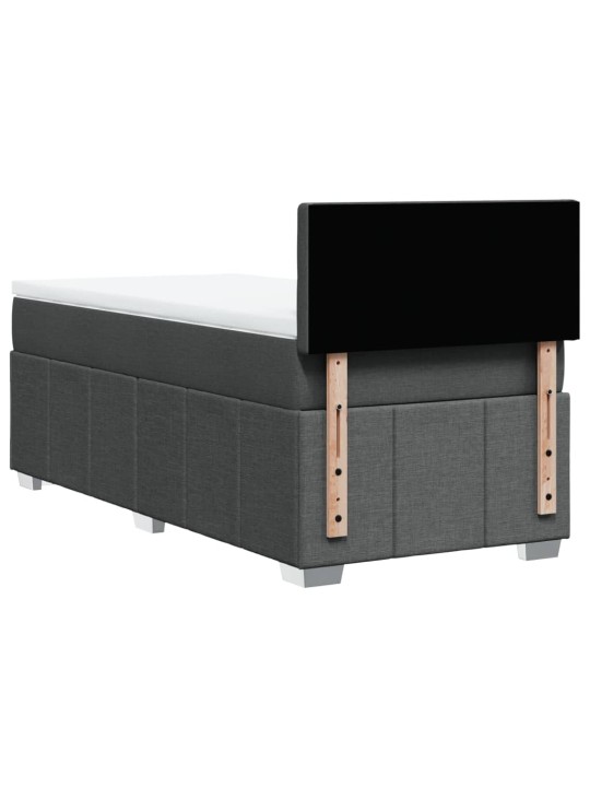 Box spring postel s matrací tmavě šedá 90x200 cm textil