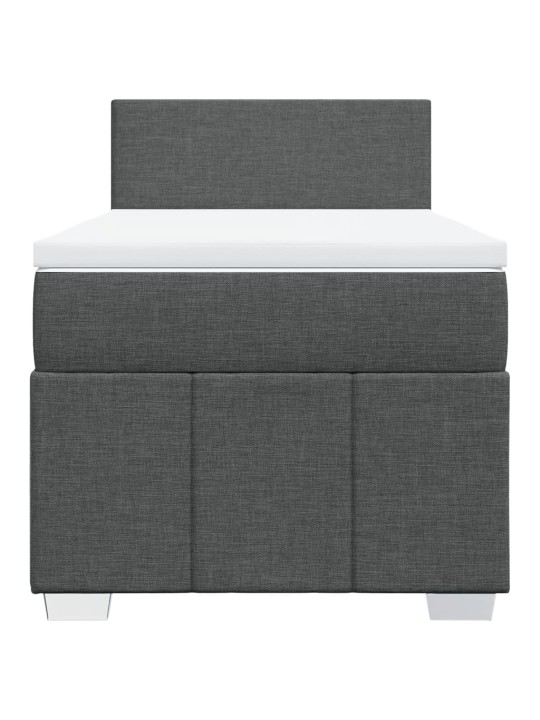 Box spring postel s matrací tmavě šedá 100 x 200 cm textil