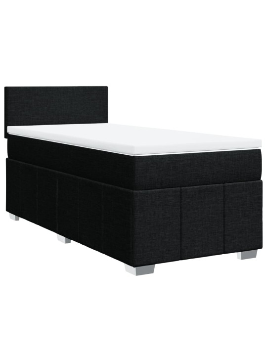 Box spring postel s matrací černá 100 x 200 cm textil
