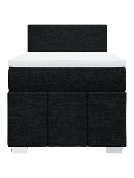 Box spring postel s matrací černá 100 x 200 cm textil
