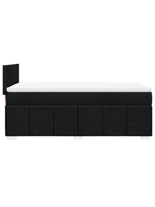 Box spring postel s matrací černá 100 x 200 cm textil