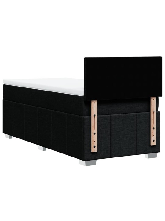 Box spring postel s matrací černá 100 x 200 cm textil