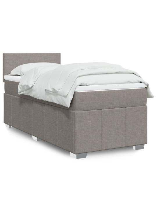 Box spring postel s matrací taupe 100 x 200 cm textil