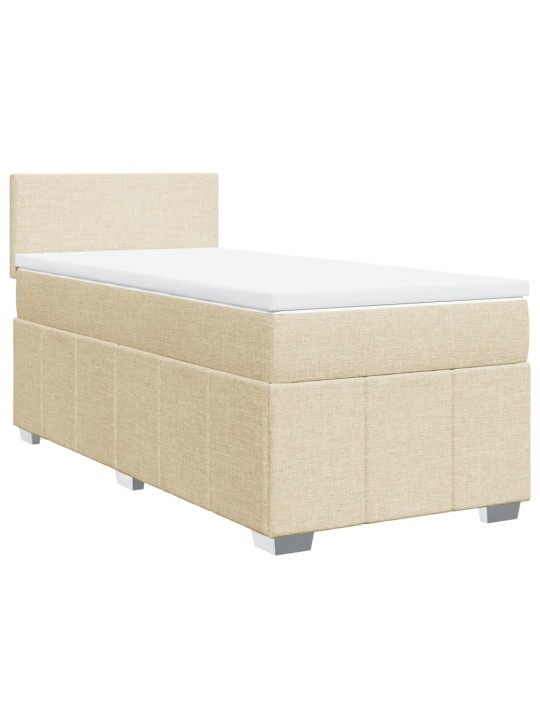 Box spring postel s matrací krémová 100 x 200 cm textil