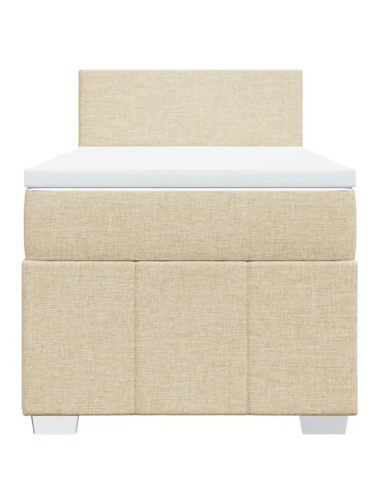 Box spring postel s matrací krémová 100 x 200 cm textil