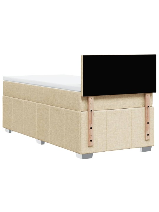 Box spring postel s matrací krémová 100 x 200 cm textil