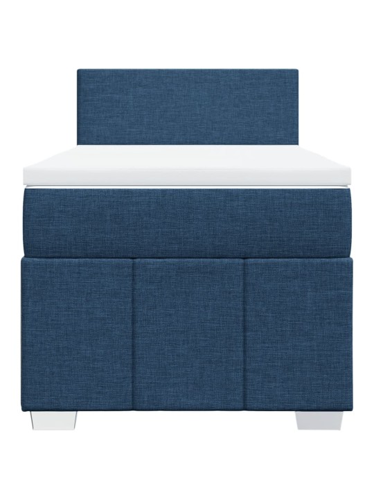 Box spring postel s matrací modrá 100 x 200 cm textil