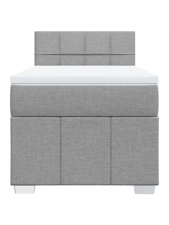 Box spring postel s matrací světle šedý 100 x 200 cm textil