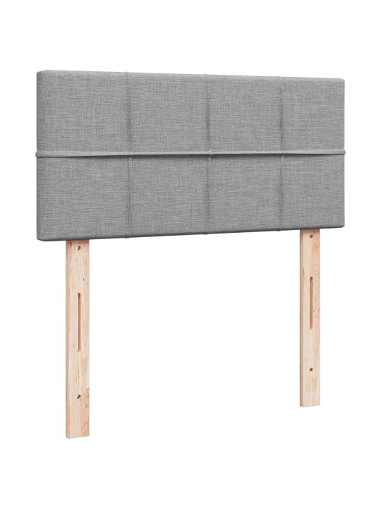 Box spring postel s matrací světle šedý 100 x 200 cm textil