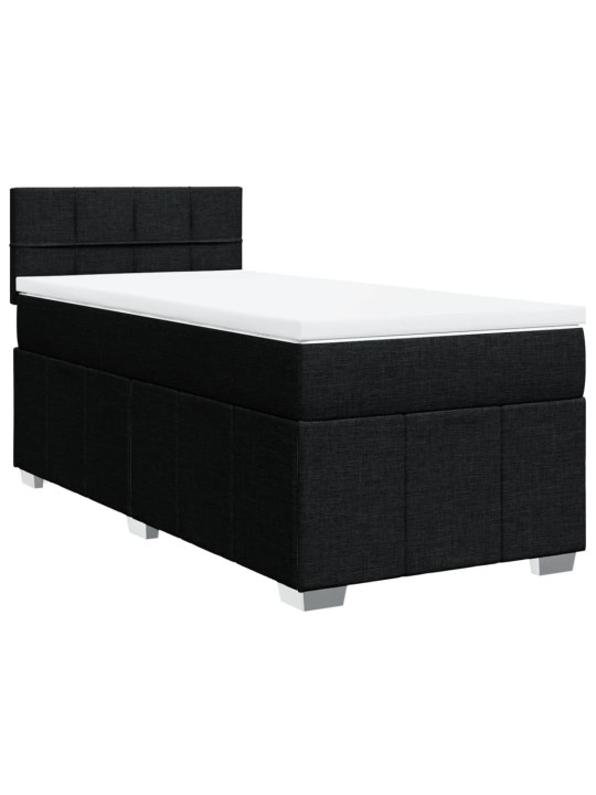 Box spring postel s matrací černá 100 x 200 cm textil