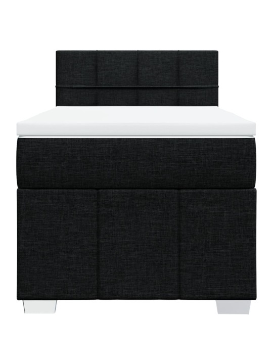 Box spring postel s matrací černá 100 x 200 cm textil