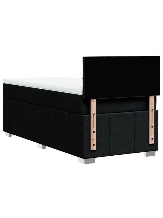 Box spring postel s matrací černá 100 x 200 cm textil