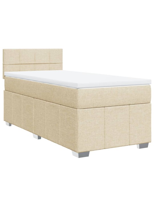Box spring postel s matrací krémová 100 x 200 cm textil