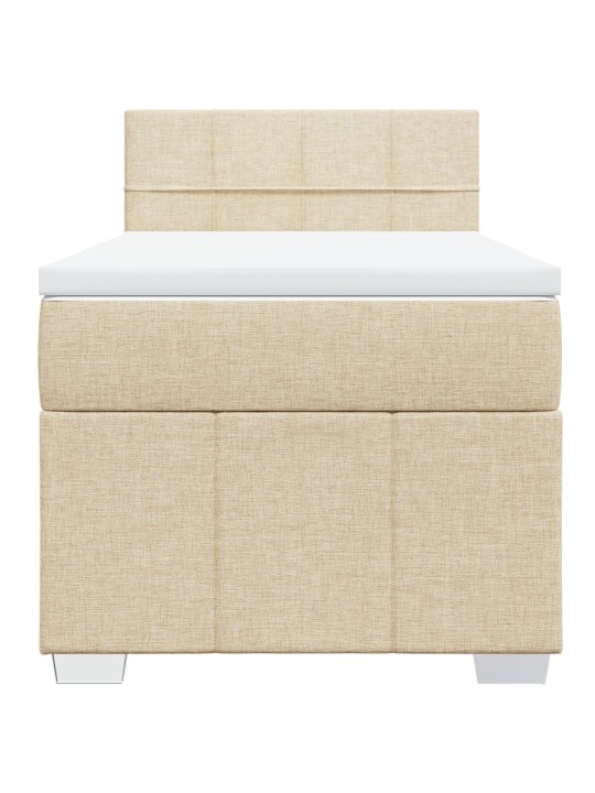Box spring postel s matrací krémová 100 x 200 cm textil