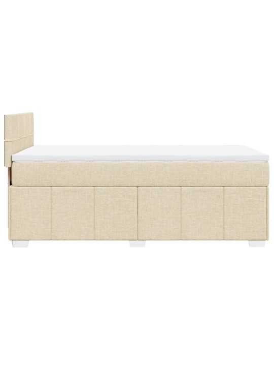 Box spring postel s matrací krémová 100 x 200 cm textil