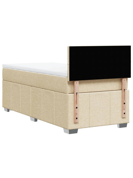 Box spring postel s matrací krémová 100 x 200 cm textil