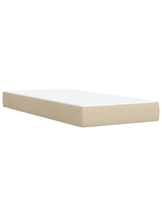 Box spring postel s matrací krémová 100 x 200 cm textil