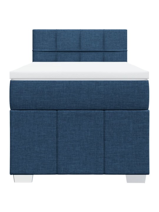 Box spring postel s matrací modrá 100 x 200 cm textil