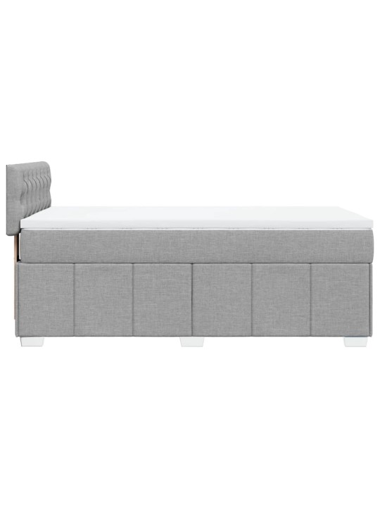 Box spring postel s matrací světle šedý 100 x 200 cm textil