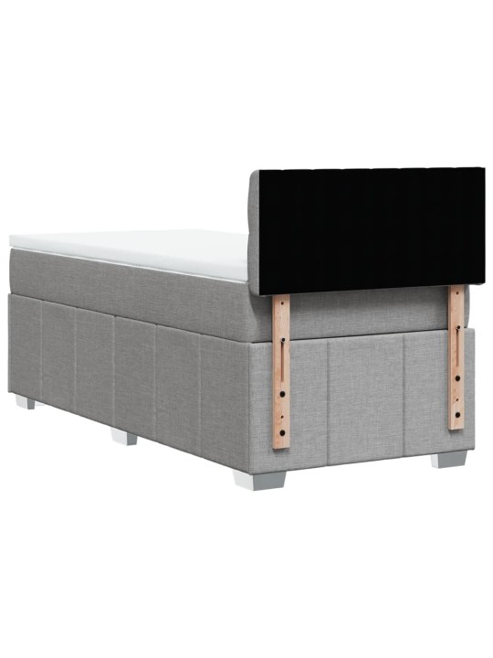 Box spring postel s matrací světle šedý 100 x 200 cm textil