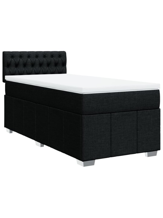 Box spring postel s matrací černá 100 x 200 cm textil