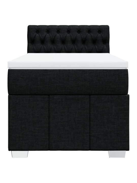 Box spring postel s matrací černá 100 x 200 cm textil
