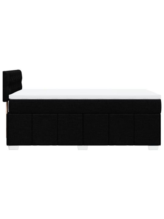 Box spring postel s matrací černá 100 x 200 cm textil