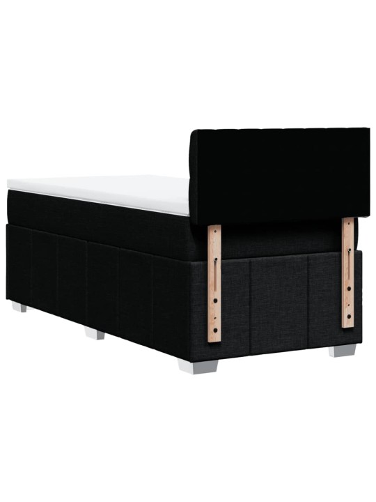 Box spring postel s matrací černá 100 x 200 cm textil