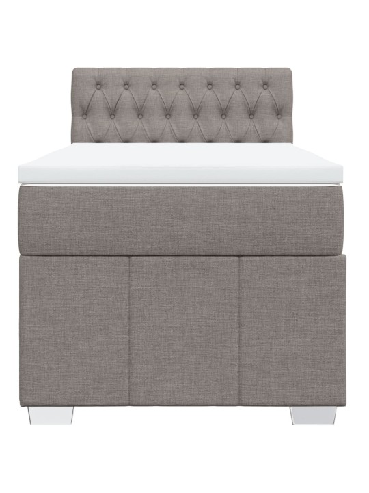Box spring postel s matrací taupe 100 x 200 cm textil