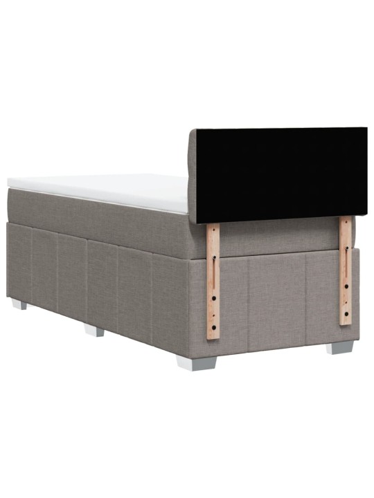 Box spring postel s matrací taupe 100 x 200 cm textil