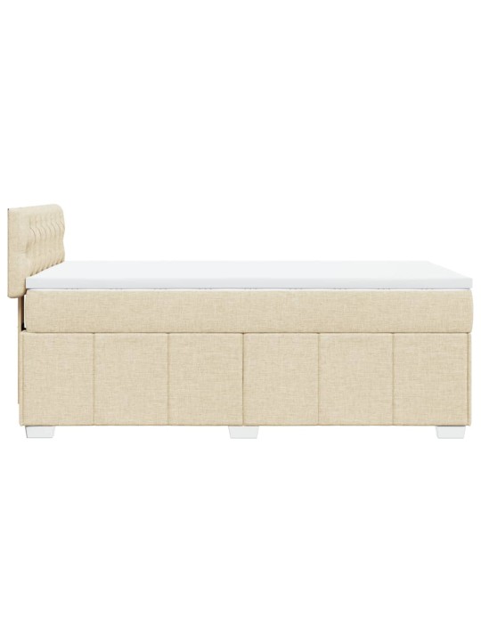 Box spring postel s matrací krémová 100 x 200 cm textil