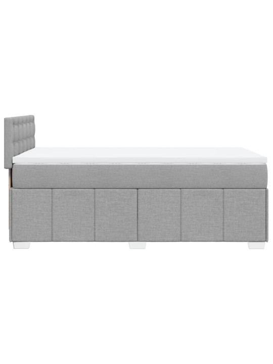Box spring postel s matrací světle šedý 100 x 200 cm textil
