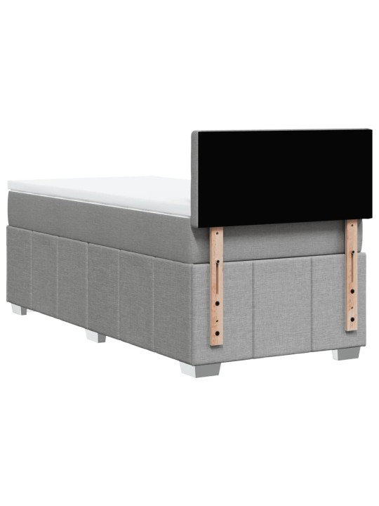 Box spring postel s matrací světle šedý 100 x 200 cm textil