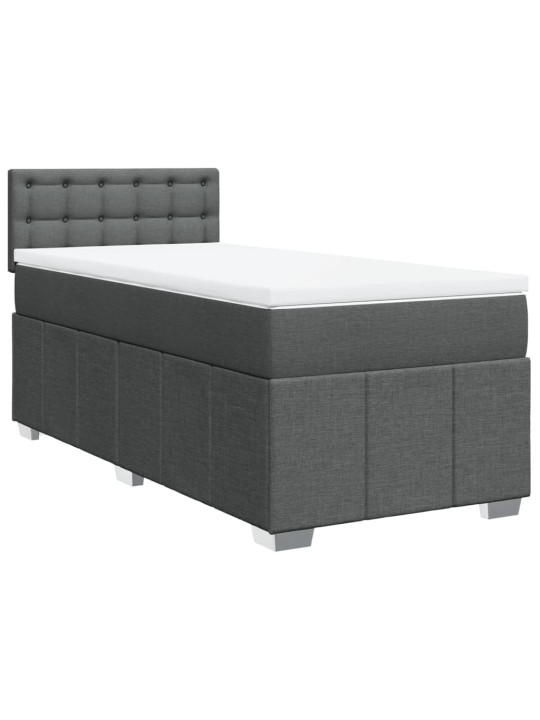 Box spring postel s matrací tmavě šedá 100 x 200 cm textil