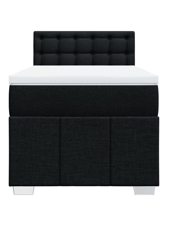 Box spring postel s matrací černá 100 x 200 cm textil