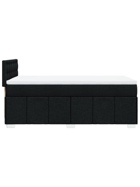 Box spring postel s matrací černá 100 x 200 cm textil