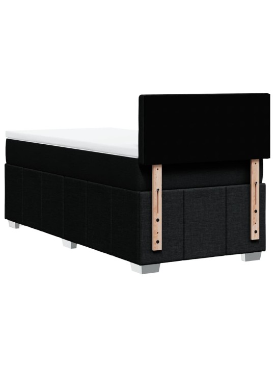 Box spring postel s matrací černá 100 x 200 cm textil