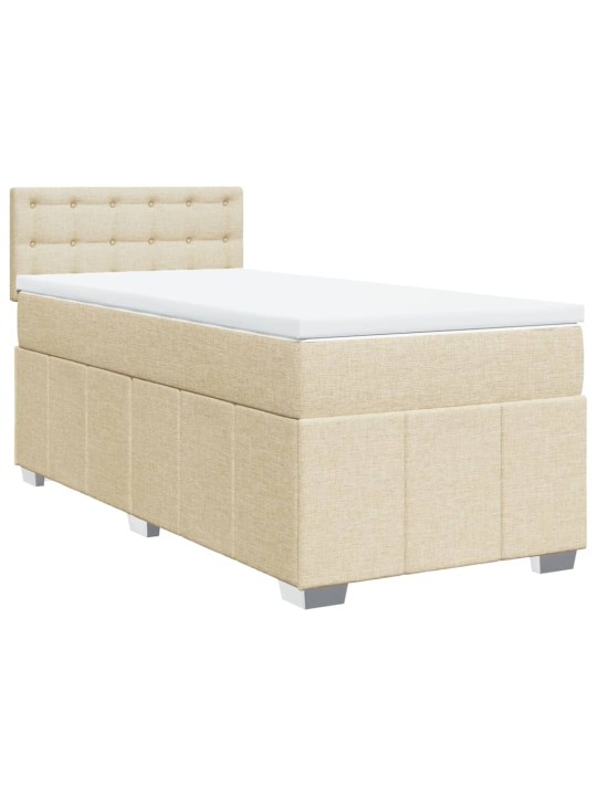 Box spring postel s matrací krémová 100 x 200 cm textil