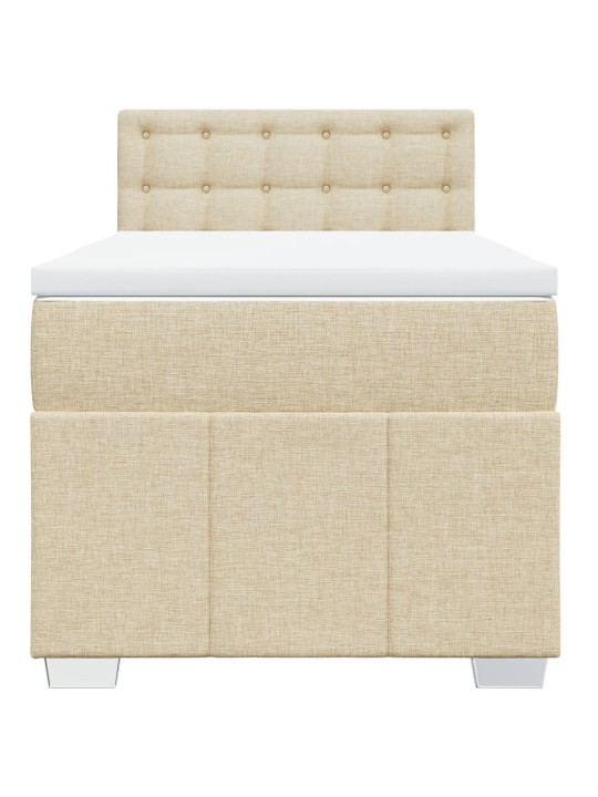 Box spring postel s matrací krémová 100 x 200 cm textil