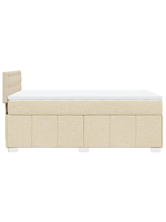 Box spring postel s matrací krémová 100 x 200 cm textil
