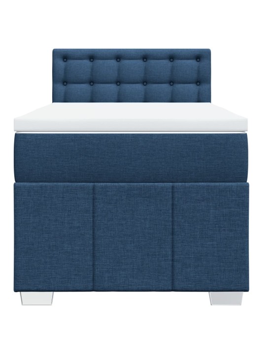 Box spring postel s matrací modrá 100 x 200 cm textil