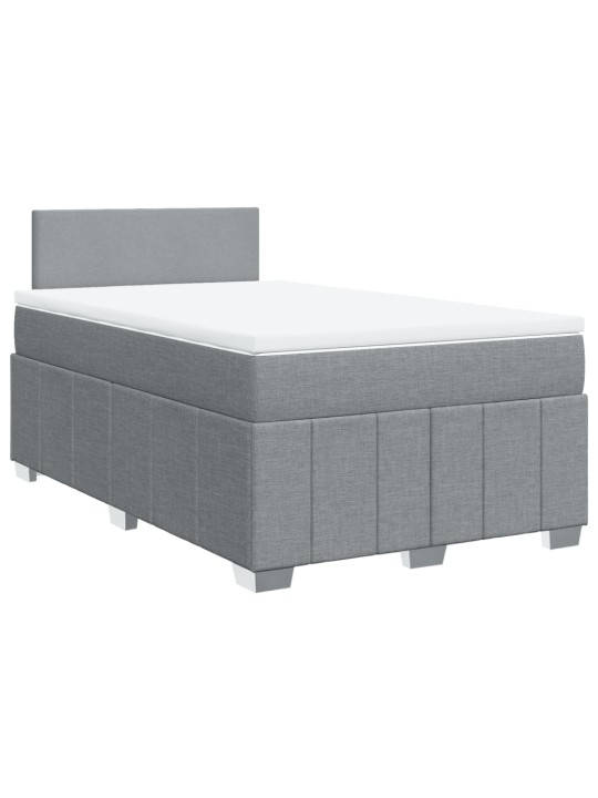 Box spring postel s matrací světle šedá 120x190 cm textil
