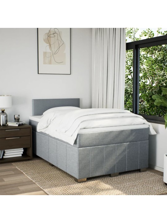 Box spring postel s matrací světle šedá 120x190 cm textil