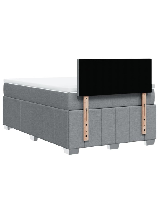 Box spring postel s matrací světle šedá 120x190 cm textil