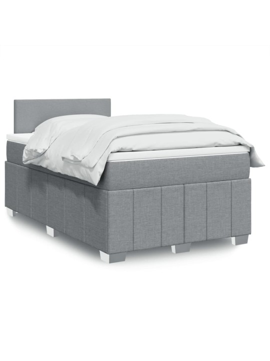 Box spring postel s matrací světle šedá 120x190 cm textil
