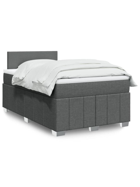 Box spring postel s matrací tmavě šedá 120x190 cm textil