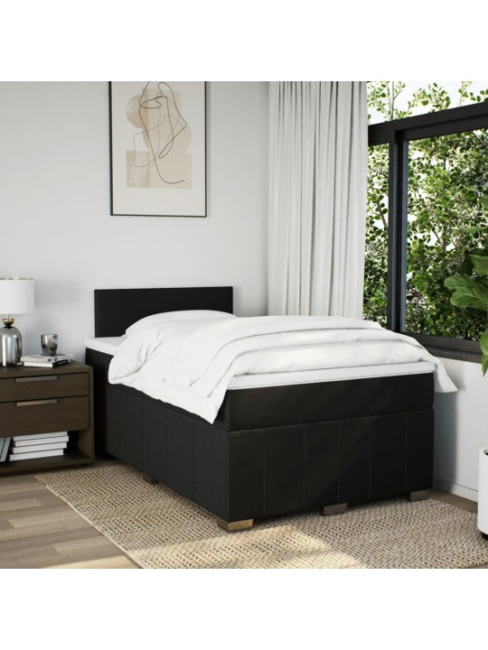 Box spring postel s matrací černá 120x190 cm textil