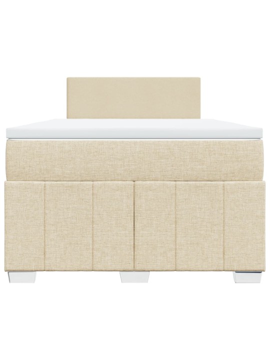 Box spring postel s matrací krémová 120x190 cm textil