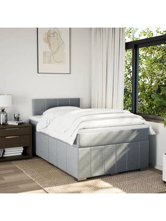 Box spring postel s matrací světle šedá 120x190 cm textil